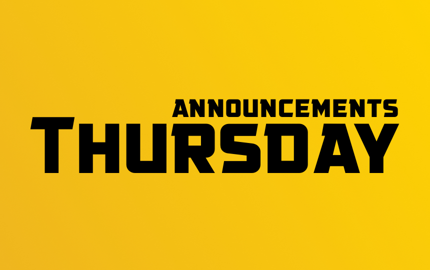 Thursday Announcements