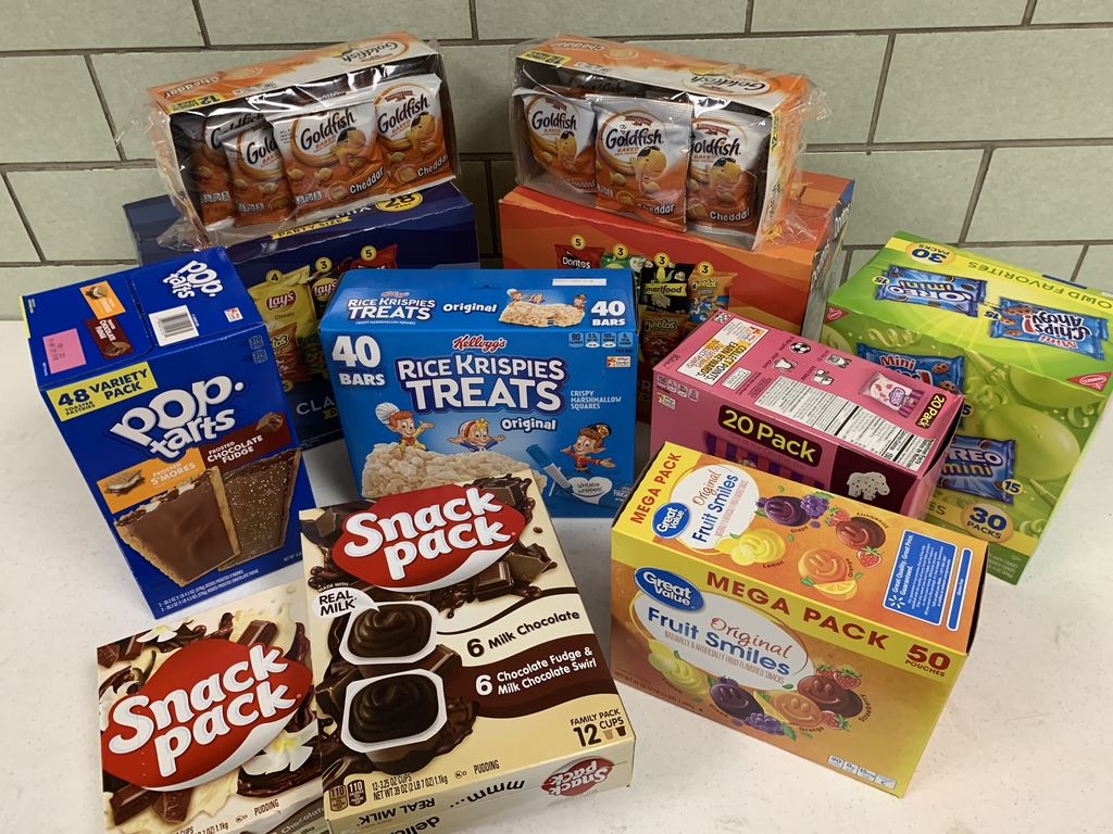 Snacks donated for our student lunches this week. 