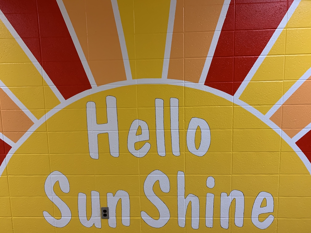 Hello Sunshine mural painted at Van-Far Elementary. 